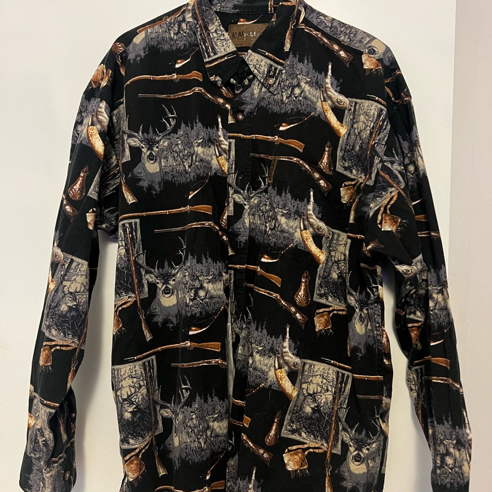 Magellan Shirt Men's XL Camo Outdoors Hunting Deer Button Down Long Sleeve
